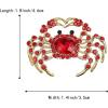 imageBriLove Crab Brooch Pin for Women Fashion Sparking Rhinestone Animal BroochesRuby Color GoldTone