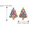 imageBriLove Elegant Gorgeous Christmas Tree Earrings Crystal Multi Teardrop Cluster Dangle Jewelry for Women Party Holiday Multicolor GoldTone