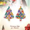 imageBriLove Elegant Gorgeous Christmas Tree Earrings Crystal Multi Teardrop Cluster Dangle Jewelry for Women Party Holiday Multicolor GoldTone