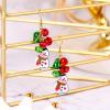 imageBriLove Jingle Bell Snowman Earrings for Women Lovely Cute Enamel Hook Dangle Earring Multicolor GoldToned