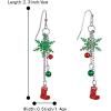 imageBriLove Lovely Cute Enamel Snowflake Jingle Bell Red Santa Stocking Christmas Hook Dangle Earrings for Women RedGreen SilverTone