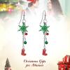 imageBriLove Lovely Cute Enamel Snowflake Jingle Bell Red Santa Stocking Christmas Hook Dangle Earrings for Women RedGreen SilverTone