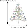 imageBriLove Merry Christmas Tree Brooch Pin Xmas Star Rhinestone Decorative Gift for Women Multicolor SilverTone