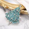 imageBriLove Merry Christmas Tree Brooch Xmas Star Rhinestone Marquise Decorative Gift for WomenBlue Topaz GoldTone