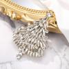 imageBriLove Merry Christmas Tree Brooch Xmas Star Rhinestone Marquise Decorative Gift for WomenClear GoldTone