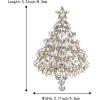 imageBriLove Merry Christmas Tree Brooch Xmas Star Rhinestone Marquise Decorative Gift for WomenClear GoldTone