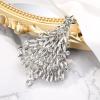 imageBriLove Merry Christmas Tree Brooch Xmas Star Rhinestone Marquise Decorative Gift for WomenClear SilverTone