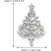 imageBriLove Merry Christmas Tree Brooch Xmas Star Rhinestone Marquise Decorative Gift for WomenClear SilverTone