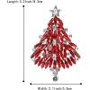 imageBriLove Merry Christmas Tree Brooch Xmas Star Rhinestone Marquise Decorative Gift for WomenColor SilverTone