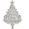 imageBriLove Merry Christmas Tree Brooch Xmas Star Rhinestone Marquise Decorative Gift for WomenColor SilverTone