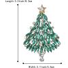imageBriLove Merry Christmas Tree Brooch Xmas Star Rhinestone Marquise Decorative Gift for WomenEmerald Color GoldTone