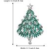 imageBriLove Merry Christmas Tree Brooch Xmas Star Rhinestone Marquise Decorative Gift for WomenEmerald Color SilverTone
