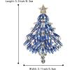 imageBriLove Merry Christmas Tree Brooch Xmas Star Rhinestone Marquise Decorative Gift for WomenSapphire Color GoldTone