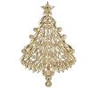 imageBriLove Merry Christmas Tree Brooch Xmas Star Rhinestone Marquise Decorative Gift for WomenSapphire Color GoldTone