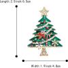 imageBriLove Merry Christmas Tree Brooch Xmas Star Snowflake Leaf Rhinestone Marquise Decorative Gift for Women Party Prom AccessoriesEmerald Color
