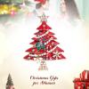 imageBriLove Merry Christmas Tree Brooch Xmas Star Snowflake Leaf Rhinestone Marquise Decorative Gift for Women Party Prom AccessoriesRuby Color