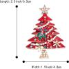 imageBriLove Merry Christmas Tree Brooch Xmas Star Snowflake Leaf Rhinestone Marquise Decorative Gift for Women Party Prom AccessoriesRuby Color