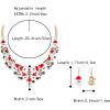 imageBriLove Santa Claus Christmas Element Party Costume Statement Bib Necklace Hook Earrings Jewelry Set Xmas Gift for WomenRuby Color GoldTone