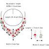 imageBriLove Santa Claus Christmas Element Party Costume Statement Bib Necklace Hook Earrings Jewelry Set Xmas Gift for WomenRuby Color SilverTone