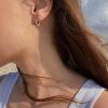 imageBriLove Snowflake Earrings Cubic Zirconia Huggie Hoop Detachable Dangle Earring Jewelry Gift for Women