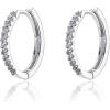 imageBriLove Snowflake Earrings Cubic Zirconia Huggie Hoop Detachable Dangle Earring Jewelry Gift for Women