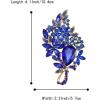 imageBriLove Stunning Elegant Crystal Rhinestone Teardrop Marquise Bouquet Brooch Pin for WomenBlue GoldTone