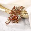 imageBriLove Stunning Elegant Crystal Rhinestone Teardrop Marquise Bouquet Brooch Pin for WomenChampagne GoldTone