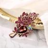 imageBriLove Stunning Elegant Crystal Rhinestone Teardrop Marquise Bouquet Brooch Pin for WomenDeep Amethyst Color GoldTone