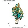 imageBriLove Stunning Elegant Crystal Rhinestone Teardrop Marquise Bouquet Brooch Pin for WomenEmerald Color GoldTone