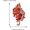imageBriLove Stunning Elegant Crystal Rhinestone Teardrop Marquise Bouquet Brooch Pin for WomenRuby Color GoldTone