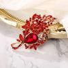 imageBriLove Stunning Elegant Crystal Rhinestone Teardrop Marquise Bouquet Brooch Pin for WomenRuby Color GoldTone