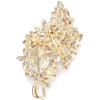 imageBriLove Stunning Elegant Crystal Rhinestone Teardrop Marquise Bouquet Brooch Pin for WomenRuby Color GoldTone