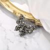 imageBriLove Vintage Butterfly Brooch Pin for Women Fashion Marquise Crystals Rhinestones BroochesBlack BlackTone