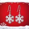imageBriLove Winter Snowflake Earrings for Women CZ Elegant Hook Dangle Jewelry Clear SilverTone