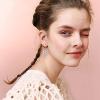 imageBriLove Winter Snowflake Earrings for Women CZ Elegant Hook Dangle Jewelry Clear SilverTone