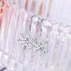 imageBriLove Winter Snowflake Earrings for Women CZ Elegant Hook Dangle Jewelry Clear SilverTone
