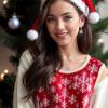 imageBriLove Winter Snowflake Jewelry Set for WomenGorgeous Shiny Cubic Zirconia Elegant Pendant Necklace Leverback Dangle Earrings Christmas PartyBlue