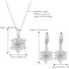 imageBriLove Winter Snowflake Jewelry Set for WomenGorgeous Shiny Cubic Zirconia Elegant Pendant Necklace Leverback Dangle Earrings Christmas PartyBlue