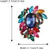 imageBriLove Women s Elegant Stunning Crystal Rhinestone Marquise Leaf Oval Bouquet Brooch Pin for Party PromMulticolor AntiqueGoldtone