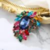 imageBriLove Women s Elegant Stunning Crystal Rhinestone Marquise Leaf Oval Bouquet Brooch Pin for Party PromMulticolor AntiqueGoldtone