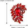 imageBriLove Women s Elegant Stunning Crystal Rhinestone Marquise Leaf Oval Bouquet Brooch Pin for Party PromRuby Color AntiqueGoldtone