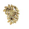 imageBriLove Women s Elegant Stunning Crystal Rhinestone Marquise Leaf Oval Bouquet Brooch Pin for Party PromRuby Color AntiqueGoldtone