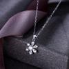 imageBriLove Womens 925 Sterling Silver Cubic Zirconia Snowflake Pendant Necklace Clear