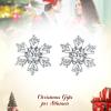 imageBriLove Womens 925 Sterling Silver Cubic Zirconia Snowflake Stud Earrings Clear