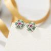 imageBriLove Womens 925 Sterling Silver Snowflake CZ Stud Earrings Winter Flower Jewelry Gift