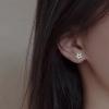 imageBriLove Womens 925 Sterling Silver Snowflake CZ Stud Earrings Winter Flower Jewelry Gift