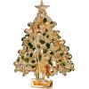 imageBriLove Womens Christmas Tree Brooch Xmas Crystal Pin Costume GiftGoldTone