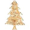 imageBriLove Womens Christmas Tree Rhinestone Beaded Star Trumpet Five Layers Brooch Pin for Party Multicolor GoldToned