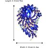 imageBriLove Womens Crystal Rhinestone Teardrop Marquise Cluster Flower Statement Brooches Pins for Wedding Party PromBlue GoldTone