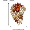 imageBriLove Womens Crystal Rhinestone Teardrop Marquise Cluster Flower Statement Brooches Pins for Wedding Party PromChampagne GoldTone